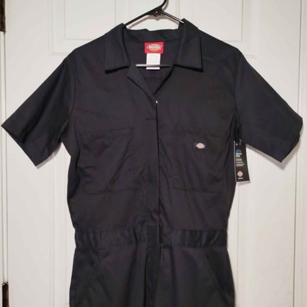 Dickies Women Coveralls Navy Blue Short Sleeve Workwear Jumpsuit S/M - Picture 3 of 9